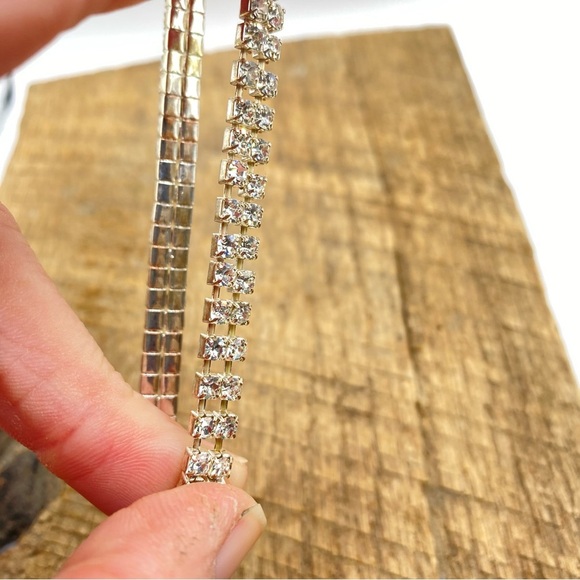 ExpressStretchy Rhinestone Gold-tone Tennis Bracelet - Picture 3 of 5